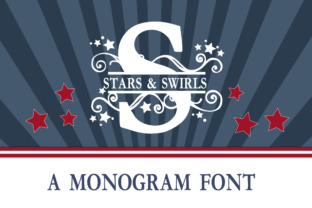 Stars Swirls Monogram Banner: A Premium Display Font for Makers